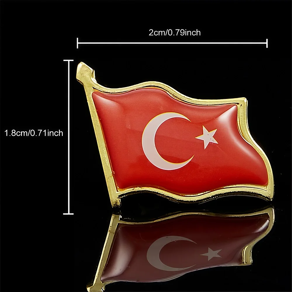 Turkey Star Moon Enamel Patriotism Flag Brooch Retro Lapel Scarf Tie Jewelry Accessories Souvenir Badge Pin