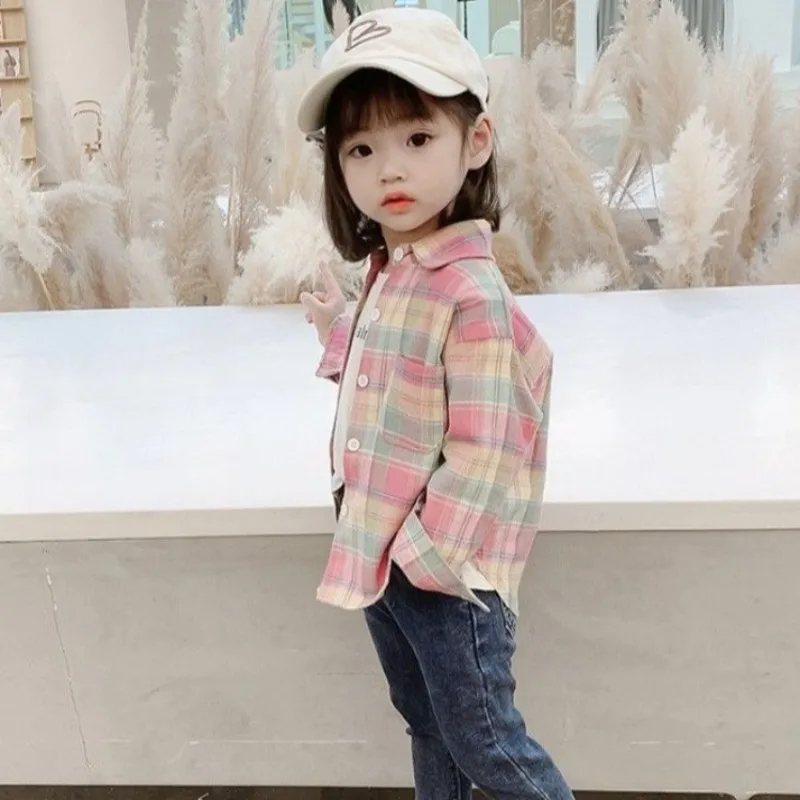 بلوزة بناتي جديدة موديل 2026 بأكمام طويلة لربيع وخريف الأطفال قميص أنيق للأطفال الصغار مع ملابس أطفال ناعمة من القطن المنقوش #5