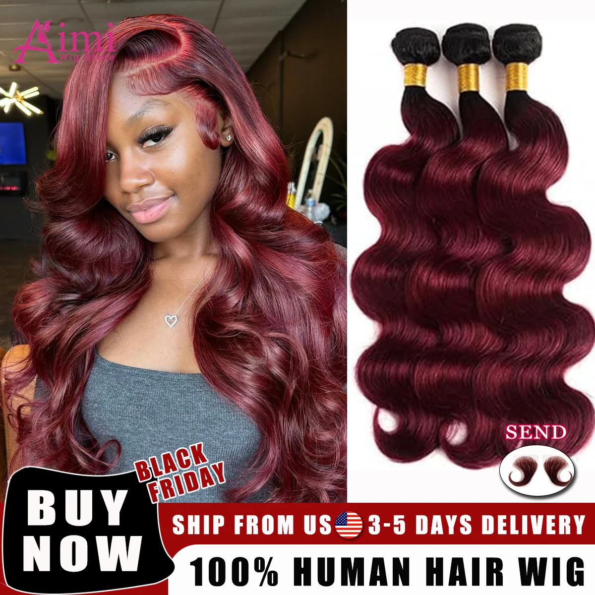 Бордовый 99j Объемная волна Пучки человеческих волос Бразильские девственные волосы Мягкие и шелковистые для женщин 100% цветные человеческие волосы для наращивания