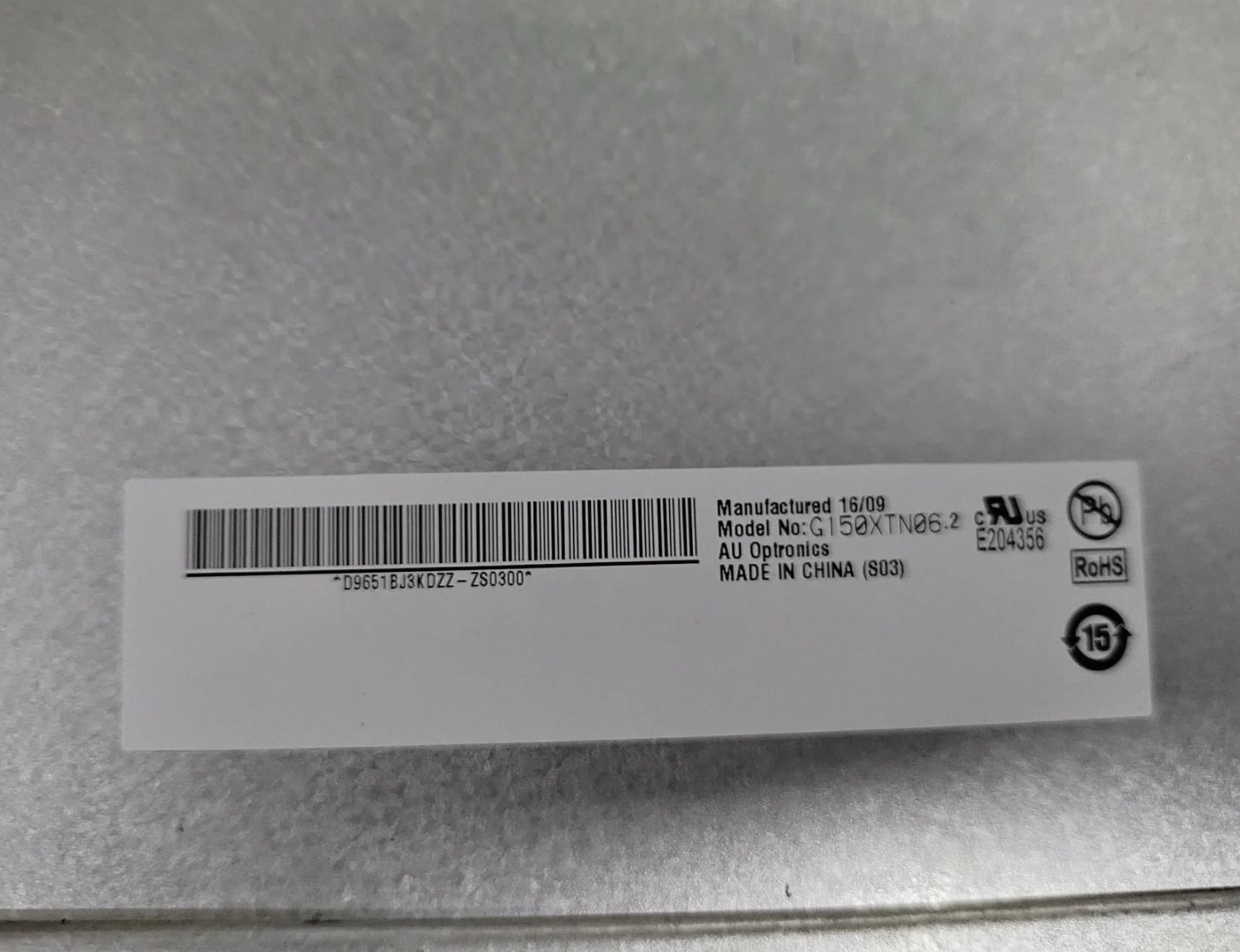 Brand new genuine 15-inch G150XTN06.2 LCD display screen