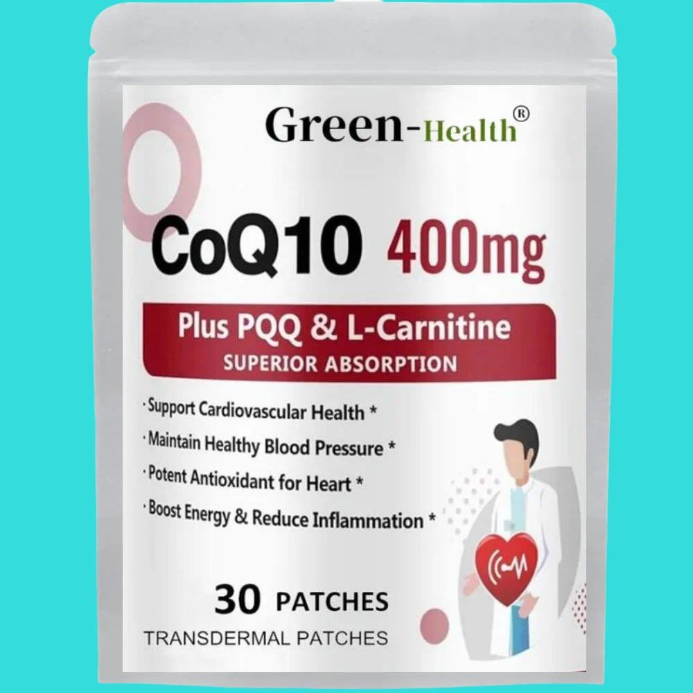 

30 Patches CoQ10 Transdermal Patches with PQQ, Supports Heart, Brain, Immune System, Energy