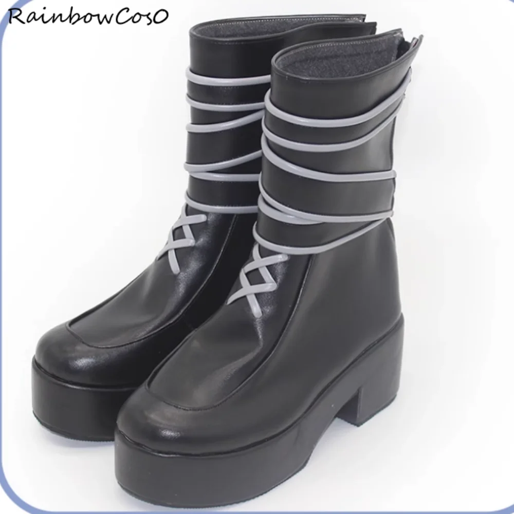 月城ゆき 魔法少女魔女裁判 コスプレ靴 ブーツ ゲーム アニメ ハロウィン クリスマス RainbowCos0 W5503