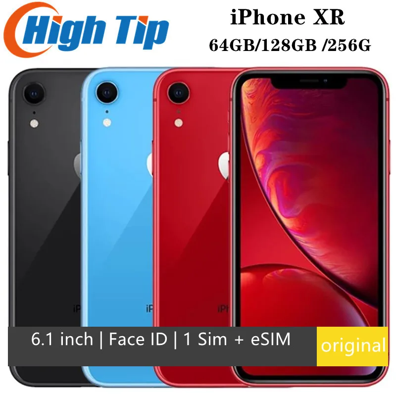 هاتف Apple-iPhone XR غير مقفول ، هاتف محمول ، ذاكرة وصول عشوائي 3 جيجابايت ، ذاكرة قراءة فقط 64 جيجابايت ، 128 جيجابايت ، 256 جيجابايت ، 4G LTE ، 6.1 ، سداسي النواة ، 12 ميجابكسل ، بصمة إصبع ، مستعمل