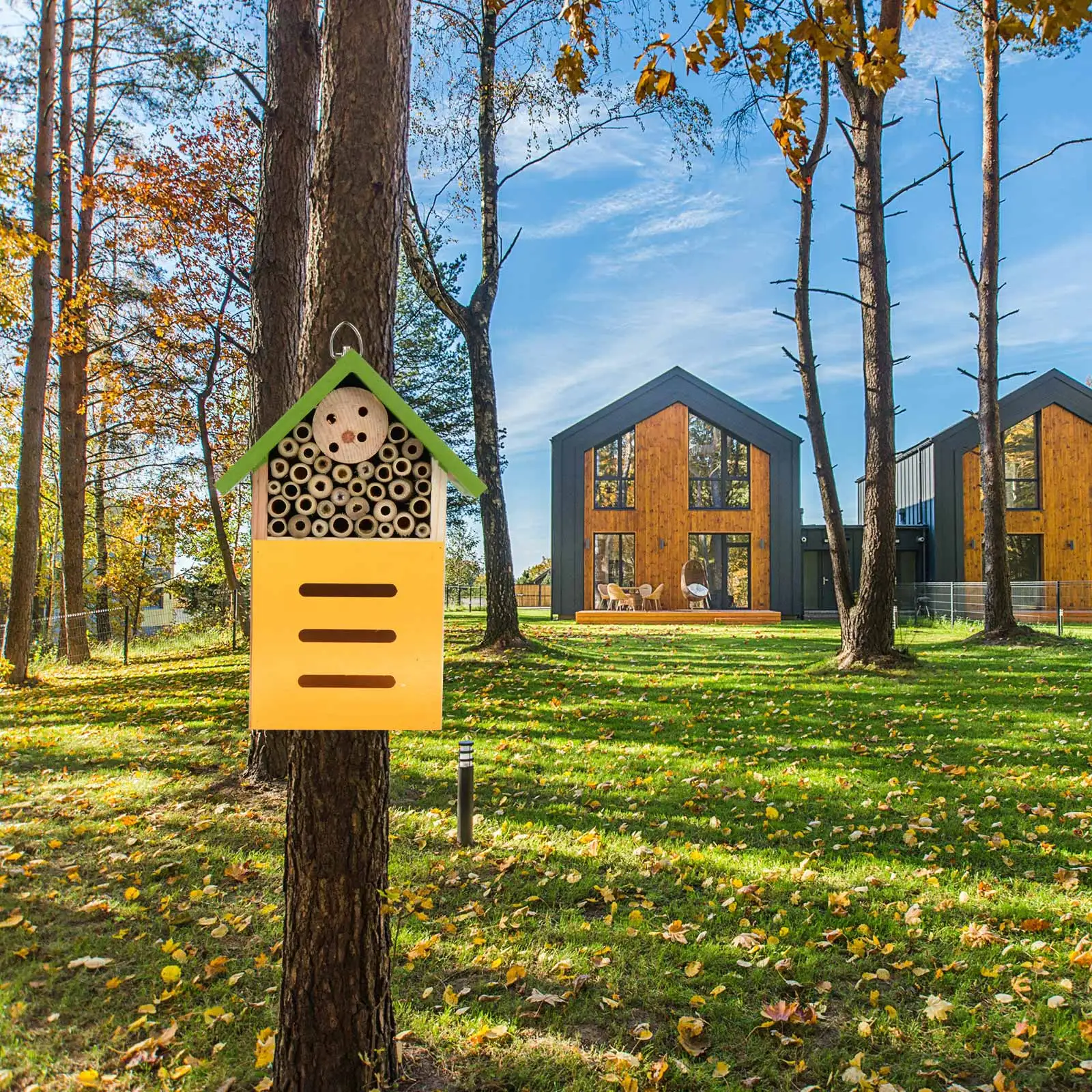 

Insect House Decorative Hanging Cabin Iron Painted Outdoor Hanging Bug Room Garden Nest Ladybugs Bug Room