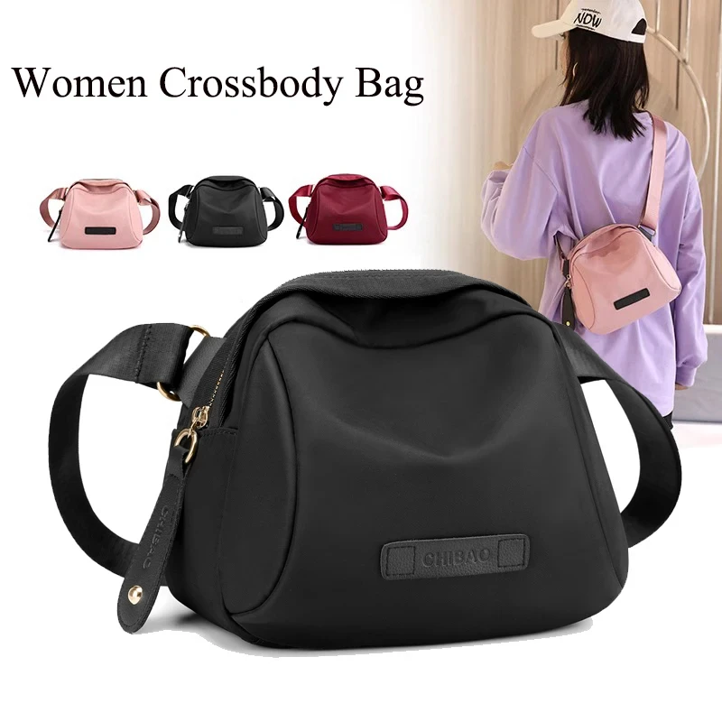 5Colors Vento Marea Shell Small Shoulder Bag For Women Nylon Wide Strap Crossbody Bag Quality Soft Waterproof Cross Body Purses