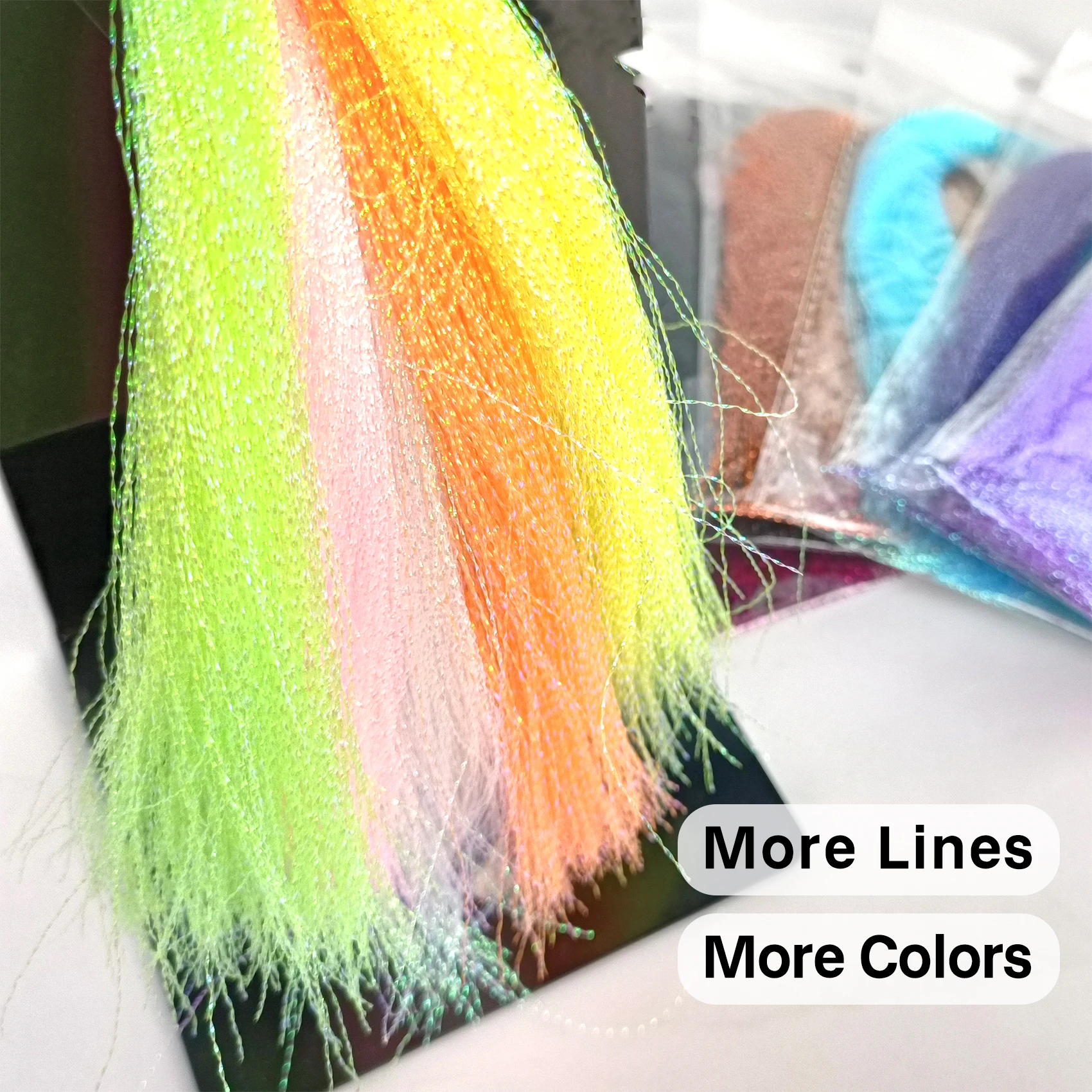Aventik 10pcs Fly Tying Material PET Crystal Flash Line for Fly Fishing, Durable Lures & Streamers