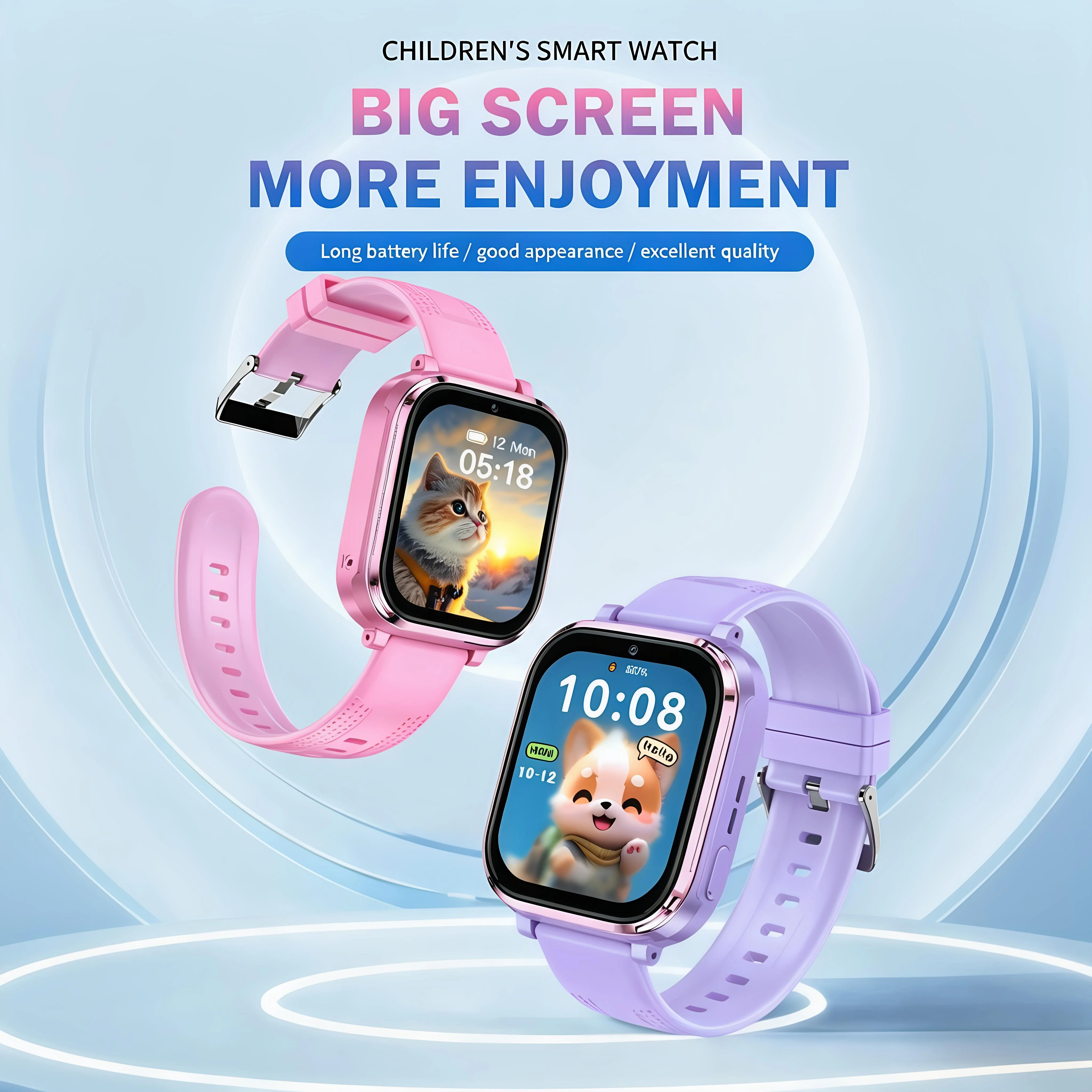 Smart Baby Watch for Children 4G GPS Tracker Anti-Lost Body Temp Monitor Video Call Features T59C - Child Safety Wristband
