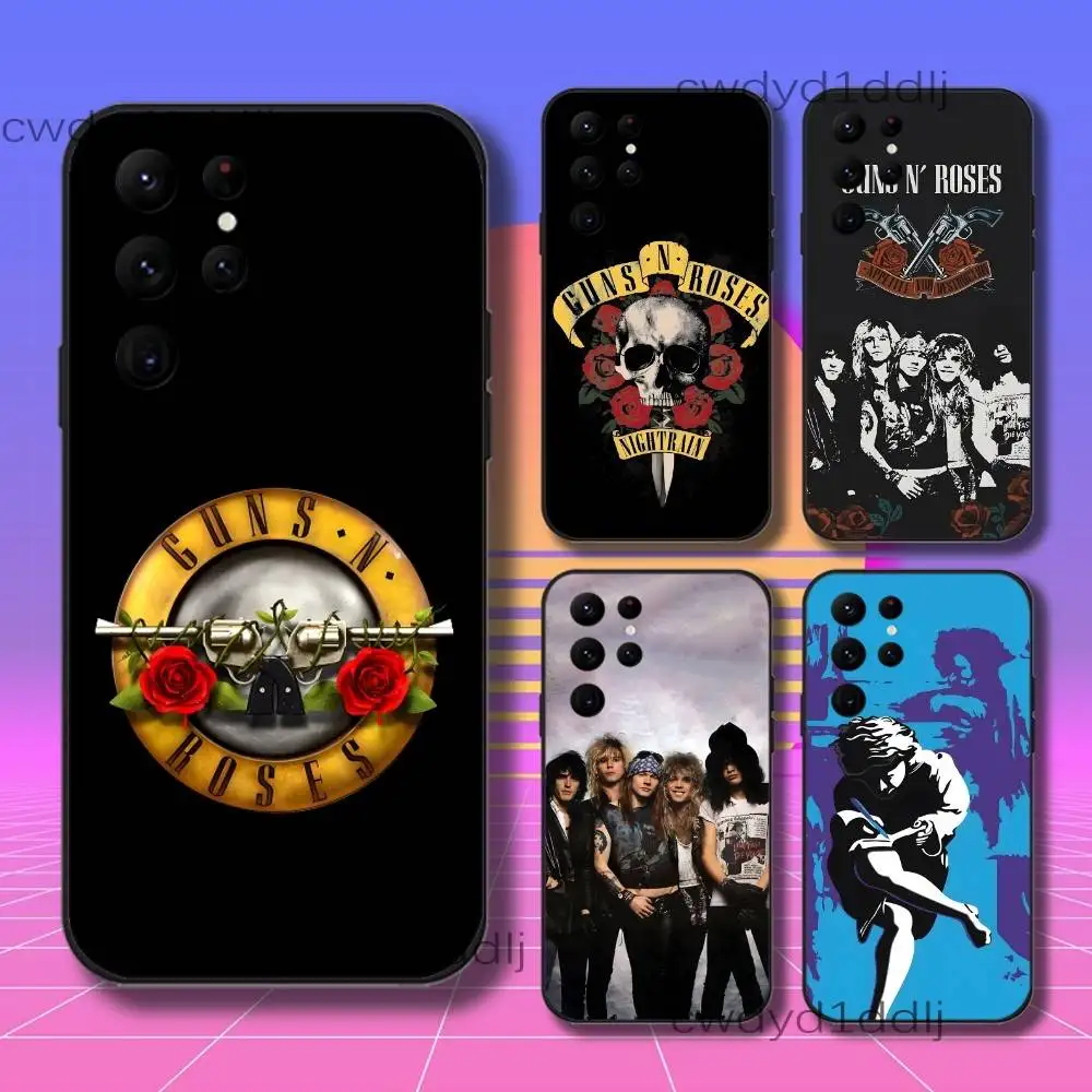 G-Guns N R-Roses Band Phone Case For Samsung S10,S21,FE,S21 ,S26,S25,S24,S23,Ultra,S9,S22,Plus Black Shell Cover
