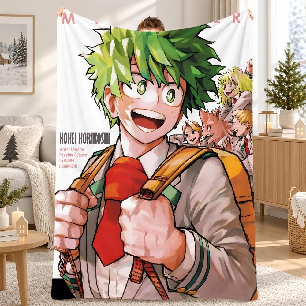 Anime Izuku Midoriya Throw Pet Flannel Blanket Throw Blanket for Living Room Bedroom Bed Sofa Picnic Cover kids
