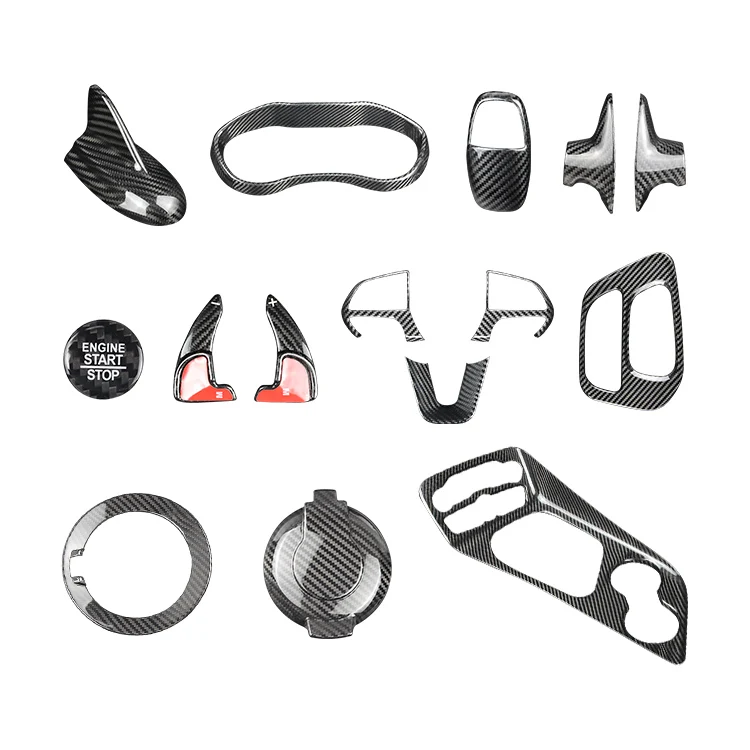 

ES (11pcs) Real Carbon Fiber Car Accessories Body Kits For Dodge Challenger Car Interior Accessories Decoration