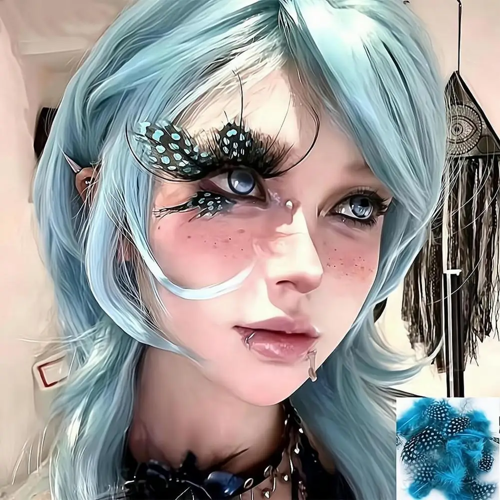 Anime Butterfly Feather Eye Decor Dotted Pattern Lightweight Flexible DIY Makeup Accessory For Party Cosplay Photoshoot