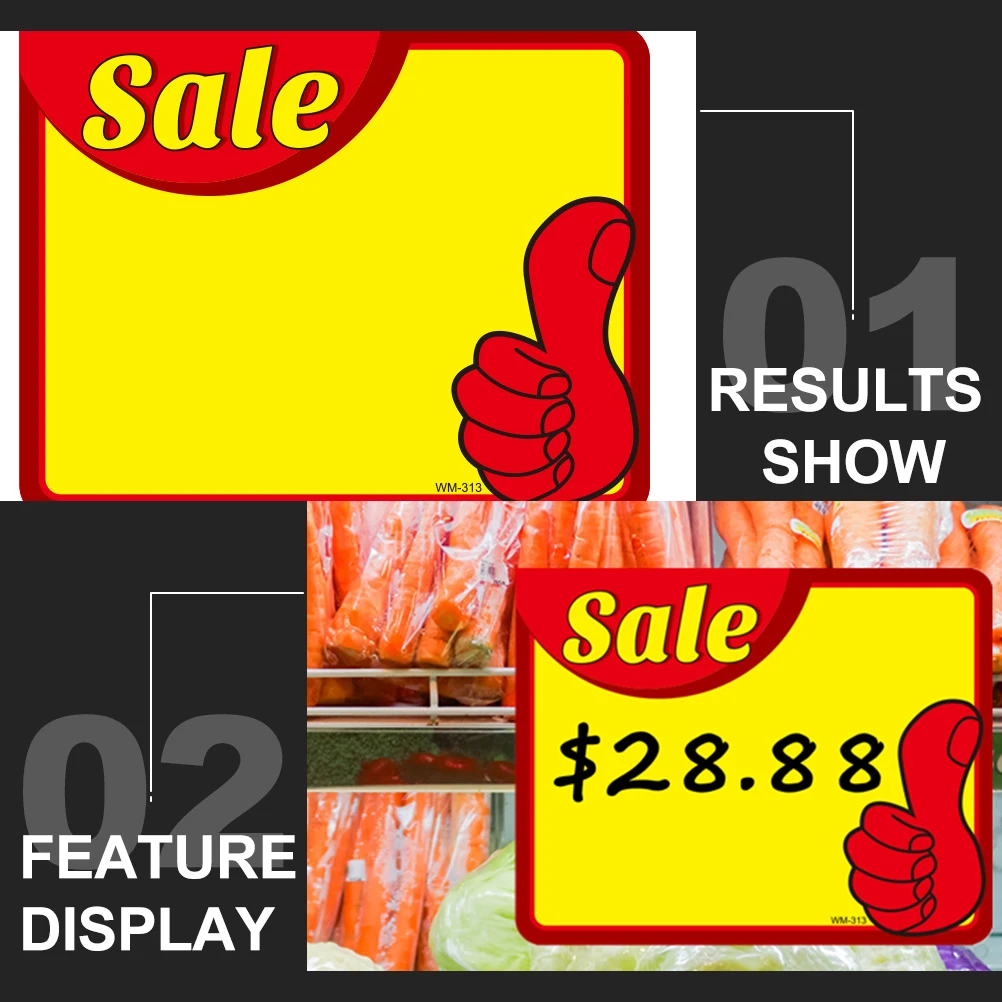 

100pcs Promotional Price Tags Paper Advertising Stickers Shop Sign Labels for Sales Market Garage Carnival