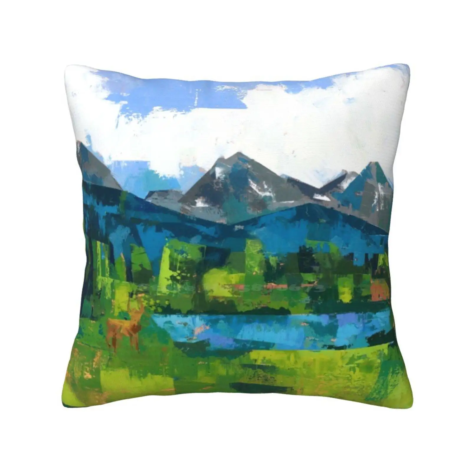 Teton Pillow Cover Hug Pillowcase Female Chance Lee Abstract Girl Red Portraiture Oil Painting Acrylic Painting Watercolor