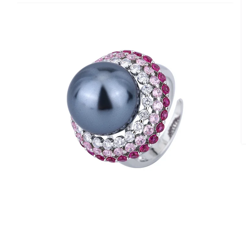 

Huge 12mm Genuine Natural Cultured Black Pearl Ring 9999