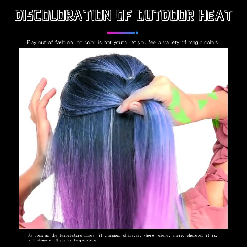 60ml Disposable Temperature Change Hair Dye 4Color Popular Gradient Color Hair Dye Warm Mermaid Color Changing Hair Color