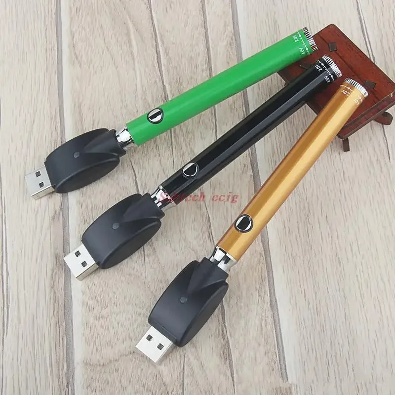 10 قطعة 510 الموضوع سخن VV بطاريات سليم القلم 400mah 2.0 فولت-4.0 فولت ضبط الجهد البطارية ل Vape خراطيش الكوكيز TH205 عربة