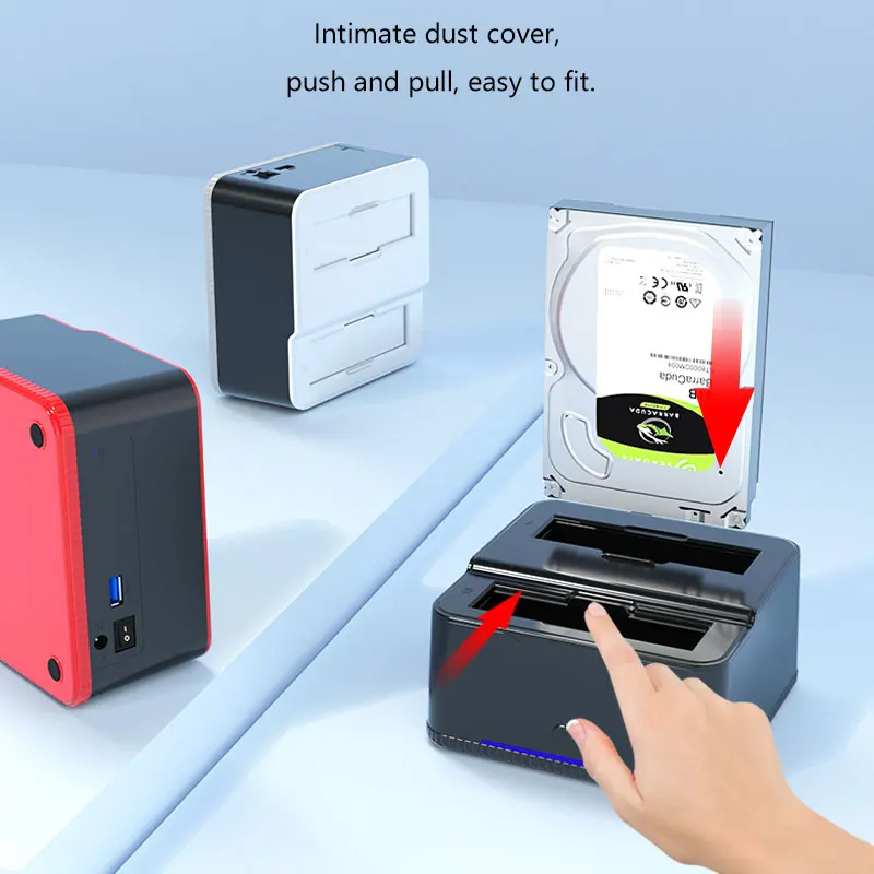 Estação de acoplamento de disco rígido USB 3.0 para gabinete SATA HDD e SSD de 2,5/3,5 polegadas - Estação de acoplamento HDD