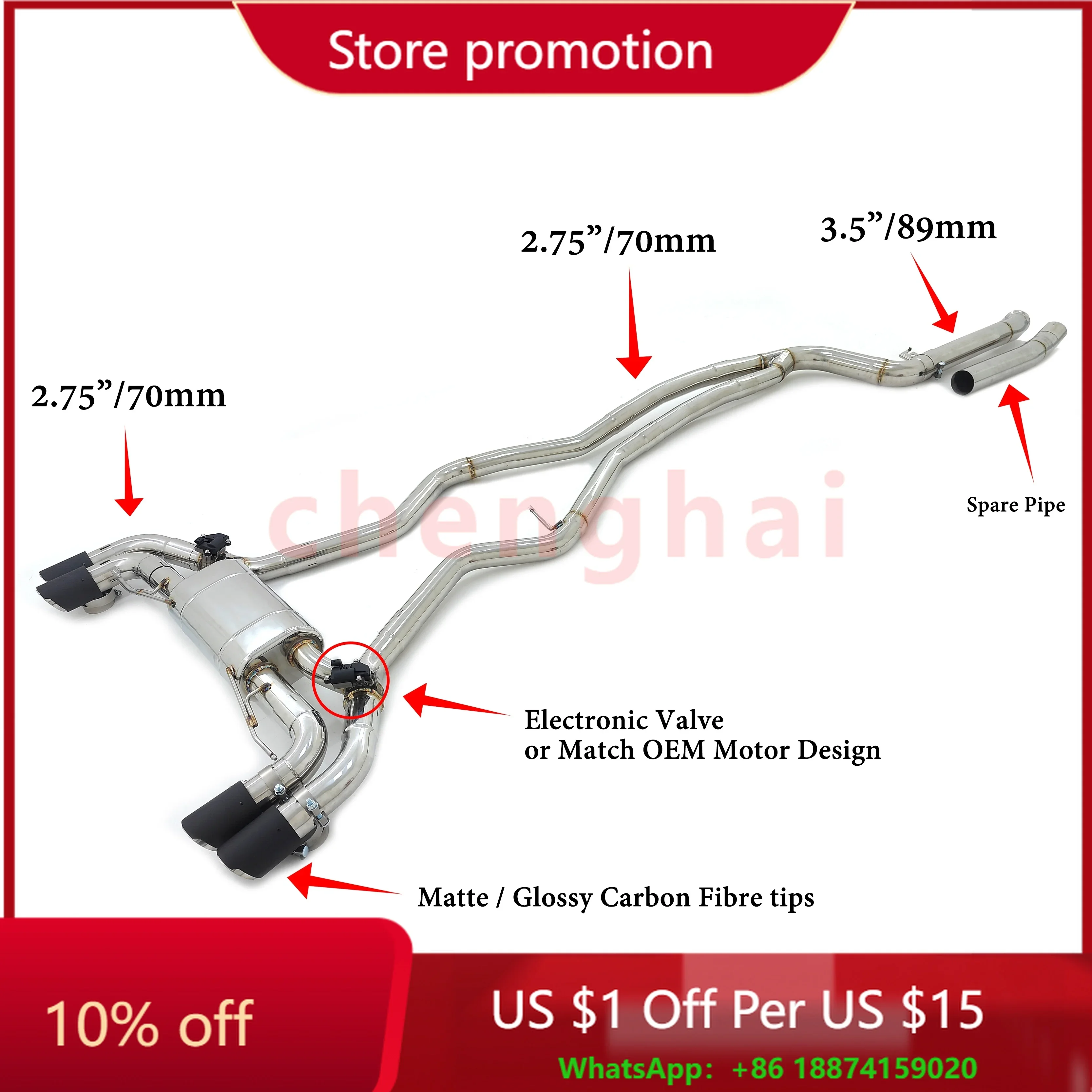 

CSZ Valvatronic Exhaust for BMW B58 G20 G22 M340i M440i 3.0T Muffler Exhaust Pipe Remote Control