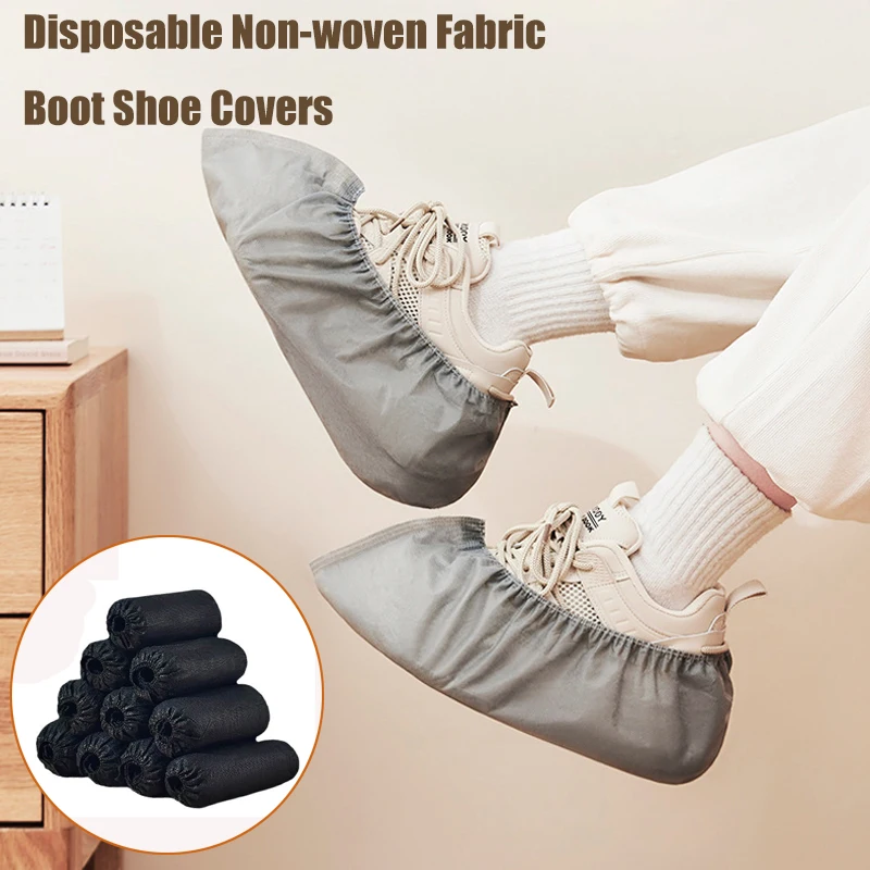 Disposable Boot Shoe Covers 100 Count Non-Slip Stretchy Foot Booties Shoe Coverings For Workplace Indoor Carpet Floor Protection