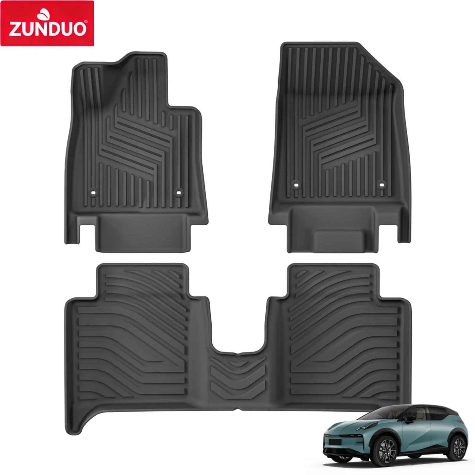 ZUNDUO Left Drive for ZEEKR X 5Seater 2023-2026 TPE Car All-Weather Floor Mats Foot Trunk Pad Cargo Liner Accessories Black