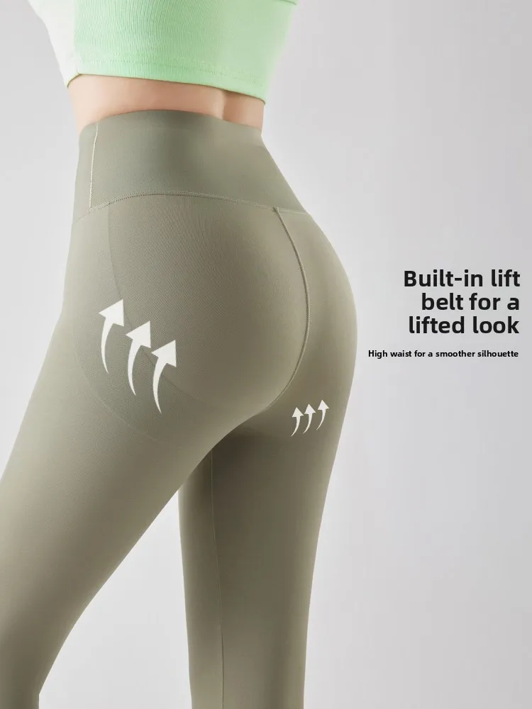 Pantaloni da yoga sottili a vita alta freddi Pantaloni da arca in nove pezzi traspiranti dimagranti autunnali da donna Pantaloni lunghi in nylon misto spandex