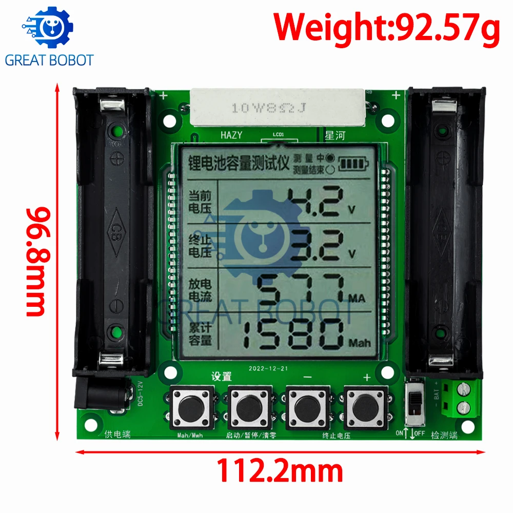 BS 18650 Lithium Battery Capacity Tester Module High Precision XH-M239 LCD Digital Display True Capacity MaH/mwH Measurement
