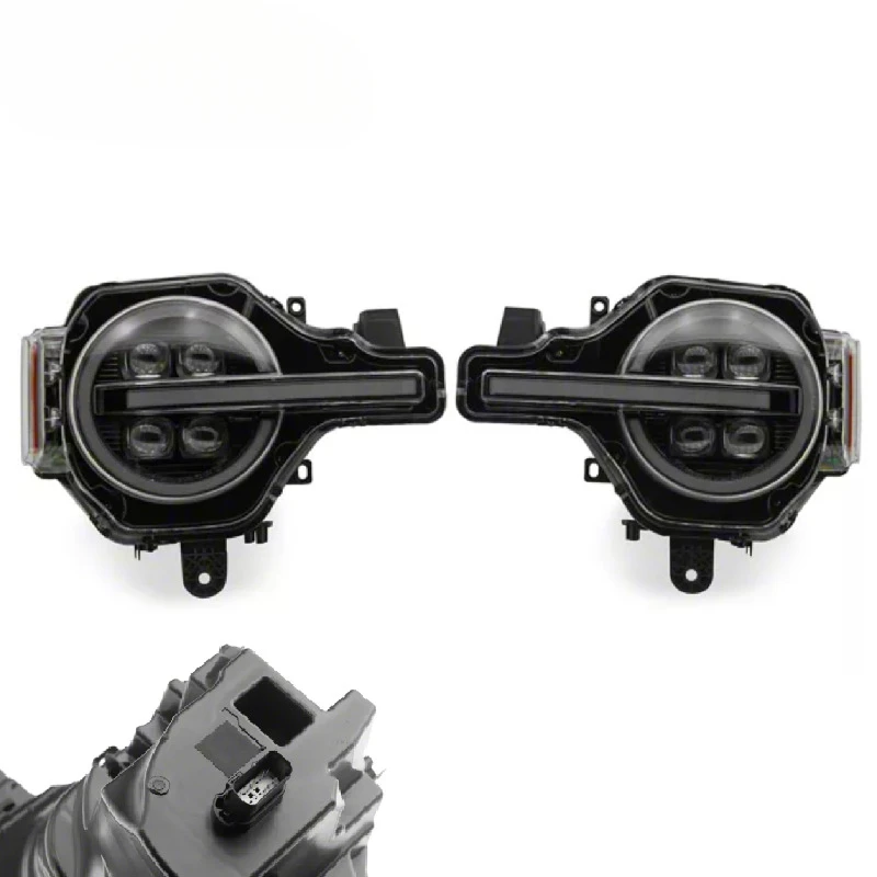 Suitable for Ford Wrangler headlight modification, original car high-end LED four lens integrated daytime running light headligh