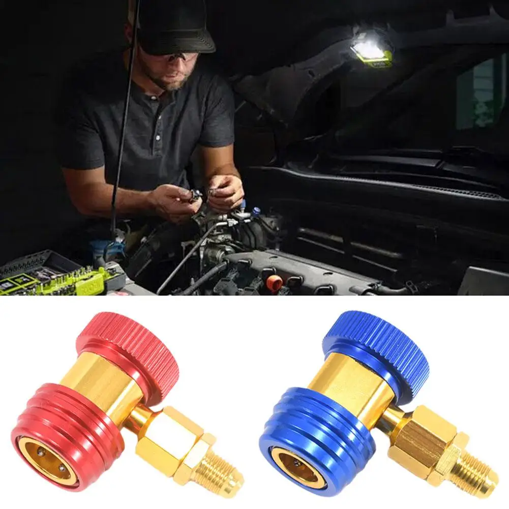 NEW Freon R134A H/L Auto Car Quick Coupler Connector Air Gauge Manifold AC Adjustable Conditioning Brass Adapters Refrigera C1E9