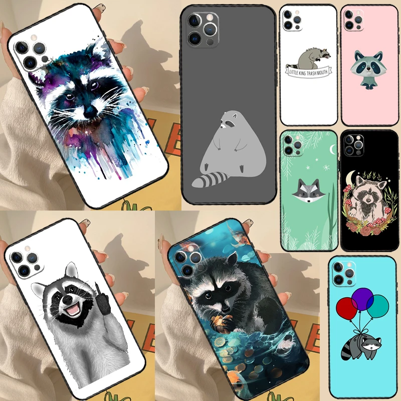 카툰 너구리 귀여운 케이스 (Oppo A38 A80 A60 A40 A78 A18 A98 A58 A96 A76 A16 A94 A74 A54 A15 A17 A57 A77 A5 Pro 용)