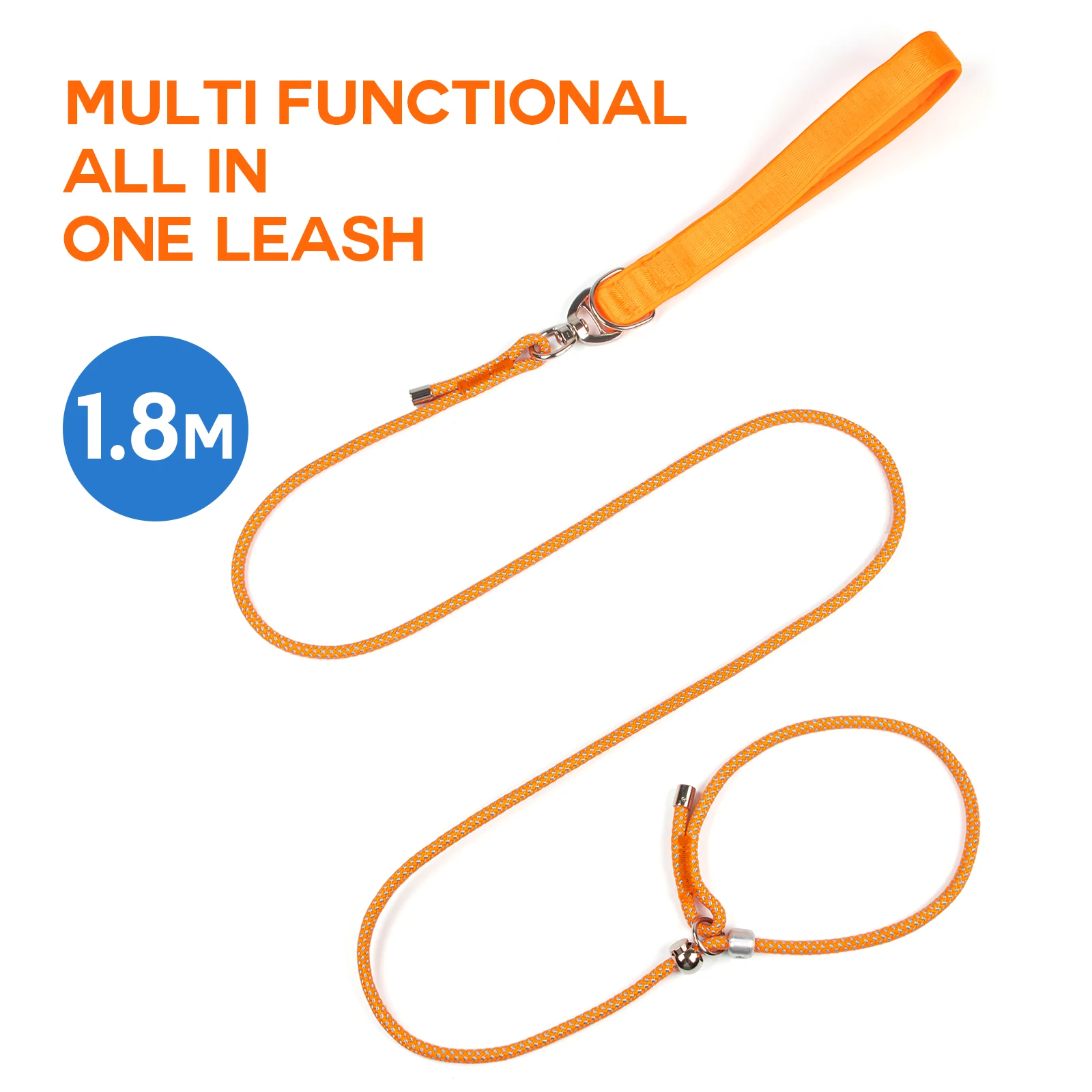 

1.8m Small Dog Leash Rope Slip Lead Training Leash Prevent Neck Strangulation Pet Supplies for Home And Garden