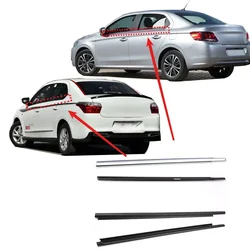 4 Pcs Outside Black or Chrome Window Glass Rubber for peugeot 301 2013-2017 9805767980 Strip for citroen elysee 2014-2016