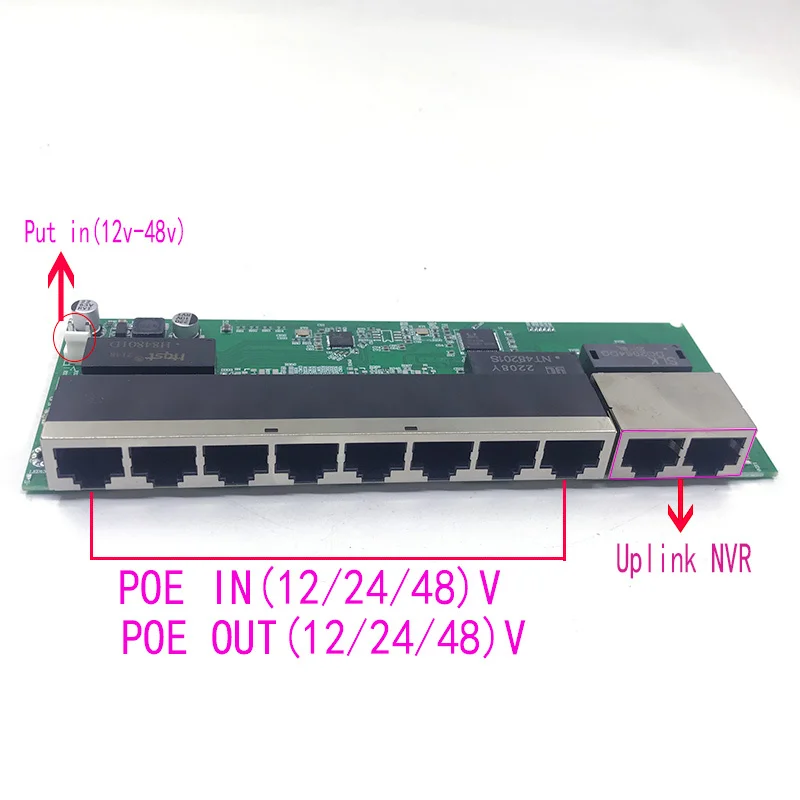 POE12V/24V/48V POE OUT12V/24V/48V poe switch 100 mbps POE poort;100 mbps UP Link poort; poe powered switch NVR