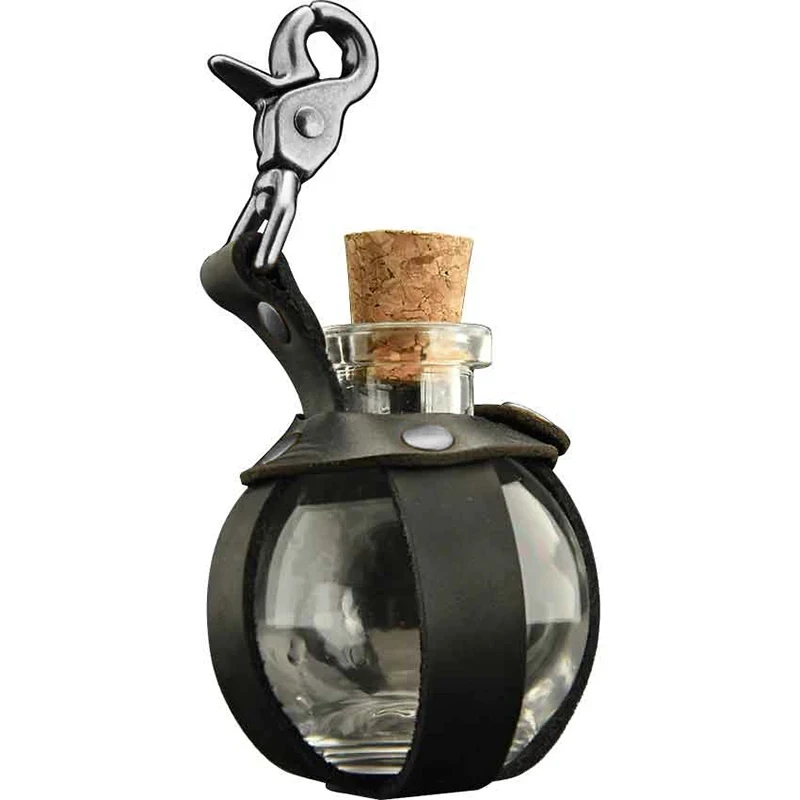 Medieval Witch Wizard Dark Magic Cork Potion Bottle With PU Leather Holder Renaissance Costume Accessory Lovely Flask Holster