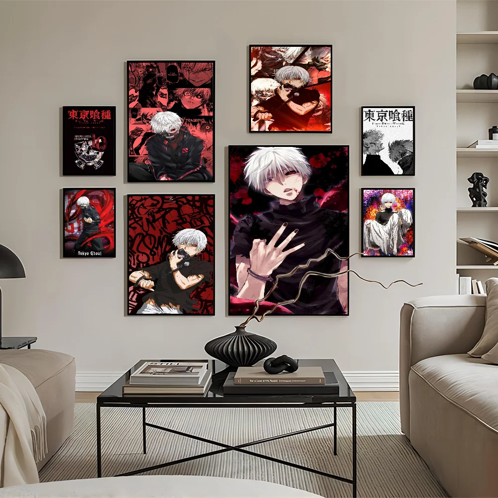 Anime Tokyo Ghoul Self-adhesive Art Poster Whitepaper Prints Posters Artwork Aesthetic Art Wall Painting