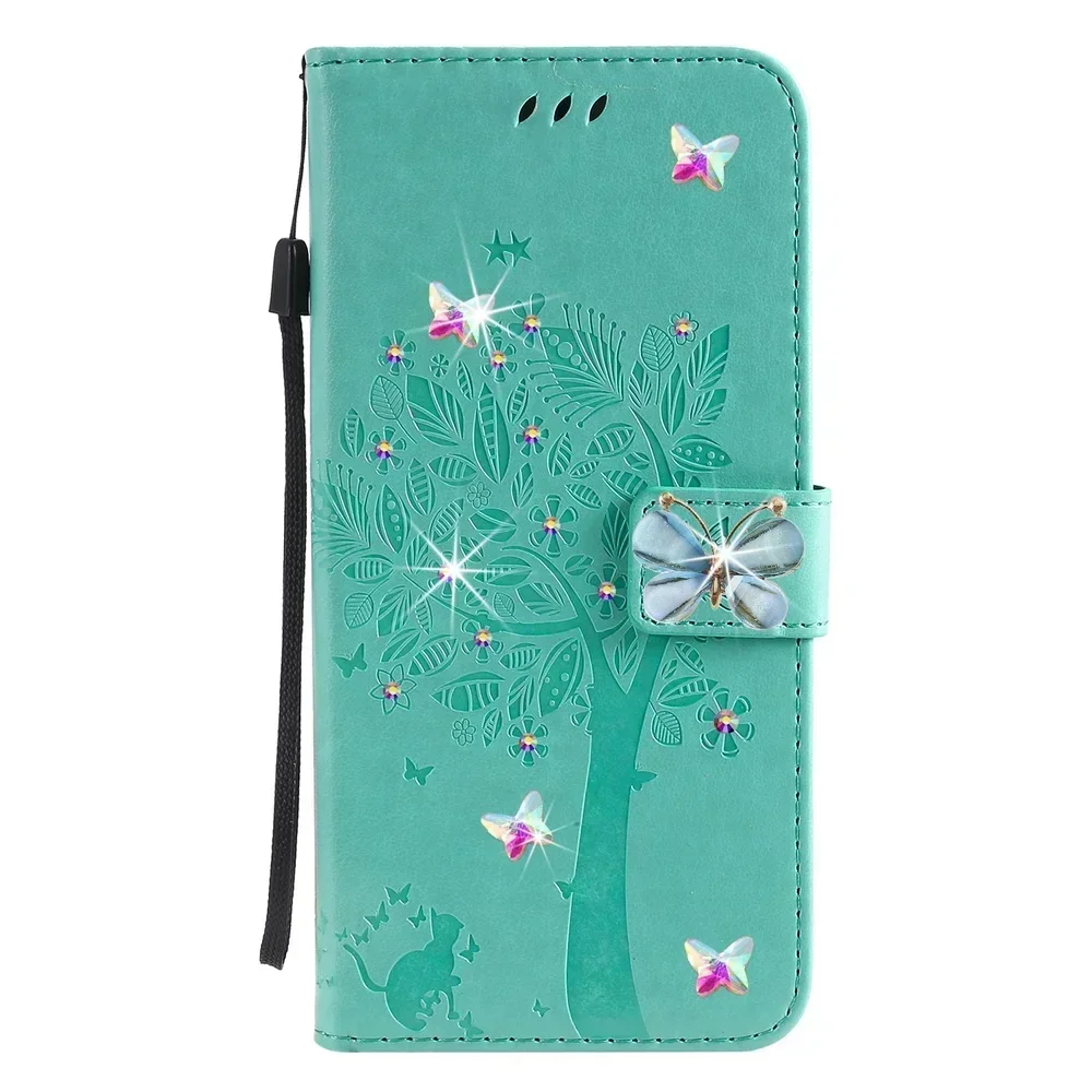 Rhinestone Case for Huawei Honor 9A 30 Play 4T 30 Pro Plus 9X 8A 8S 10i V20 10 Lite 8C 8X Wallet Butterfly Phone Case Cover