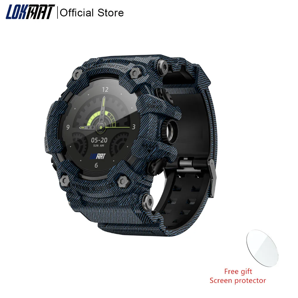 LOKMAT ATTACK-GT Upgrade Sport Smart Watch Waterproof Bluetooth Calls Rugged Smartwatches Flashlight Fitness Tracker for Phone