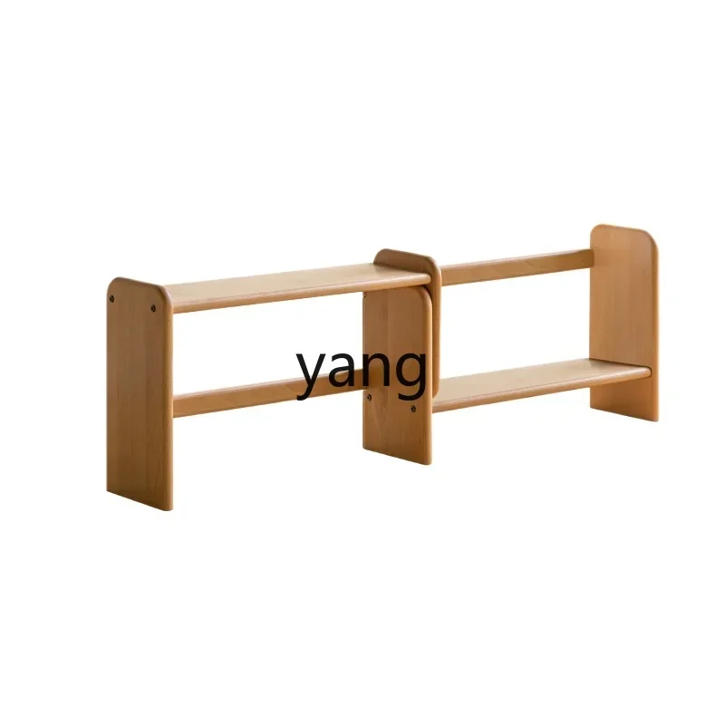 

LHH solid wood bookshelf study table special telescopic shelf desk storage storage rack