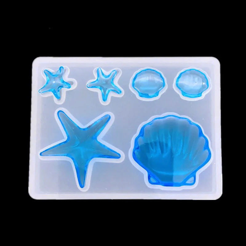 DIY Ocean Theme Crystal Epoxy Resin Shell Jewelry Pendant Silicone Mold Jewelry Pendant Making Mold UV Resin Mold view 4