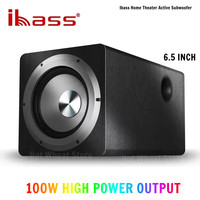Home Theater Active Subwoofer 6.5 Inch Subwoofer 100W High-power Wooden Boombox Echo Wall Active Speaker Amplifier Deep Bass