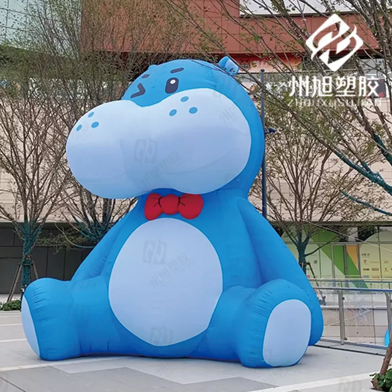 Inflatable cartoon hippo air model animal mascot shopping mall outdoor activities decorative toys