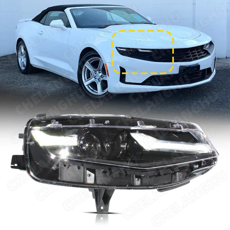 

1Pc Right Side Front Headlight Lamp For Chevrolet Camaro 2019 2020 2021 2022 2023 LED DRL Halogen Turn light