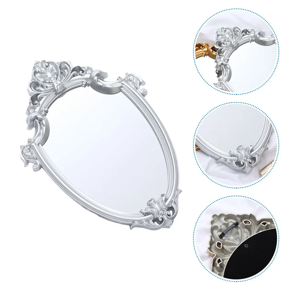 

1Pcs Wall Mounted Mirror Decor Silver Retro Wall-Mounted Mirror Enhances Artistic Concept Matching Different Styles