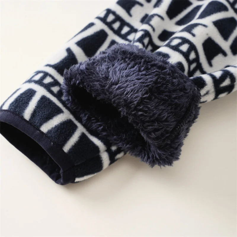 Rote Winter-Fleecejacke 2-8 Jahre, komplett bedruckte Kinderkleidung für Jungen und Mädchen mit Reißverschluss, süße dicke Baby-Mäntel für Kinder – Detail 8