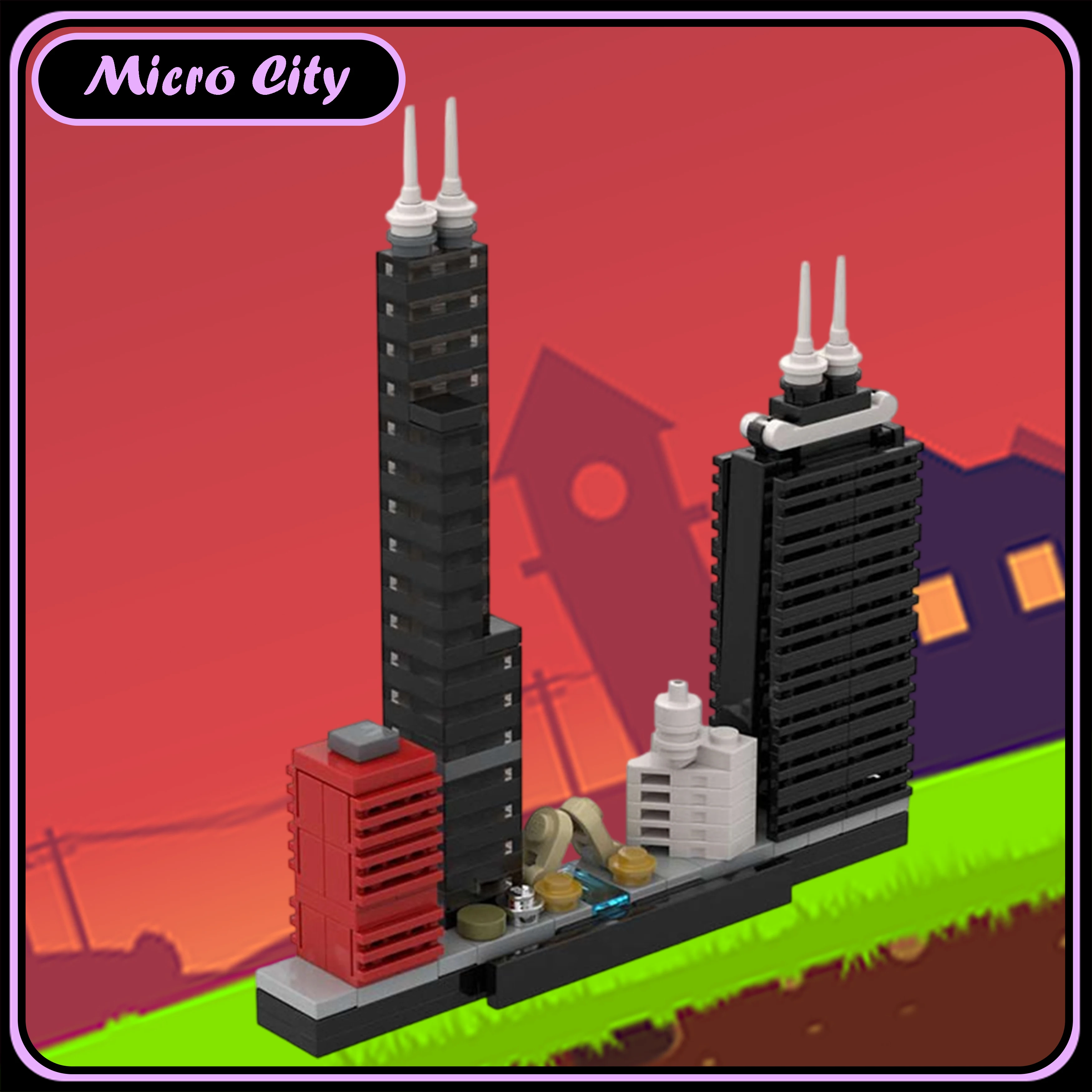 MOC City Chicago Skyline arquitectura modelo de bloques de construcción DIY montaje exhibición regalo coleccionable regalos para niños modelo regalo