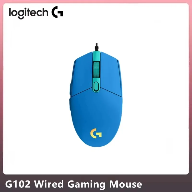 Logitech G102 High Precision Gaming Mouse 8000DPI USB Wired Optical Sensor for FPS MOBA Games PC Laptop Computer Peripherals
