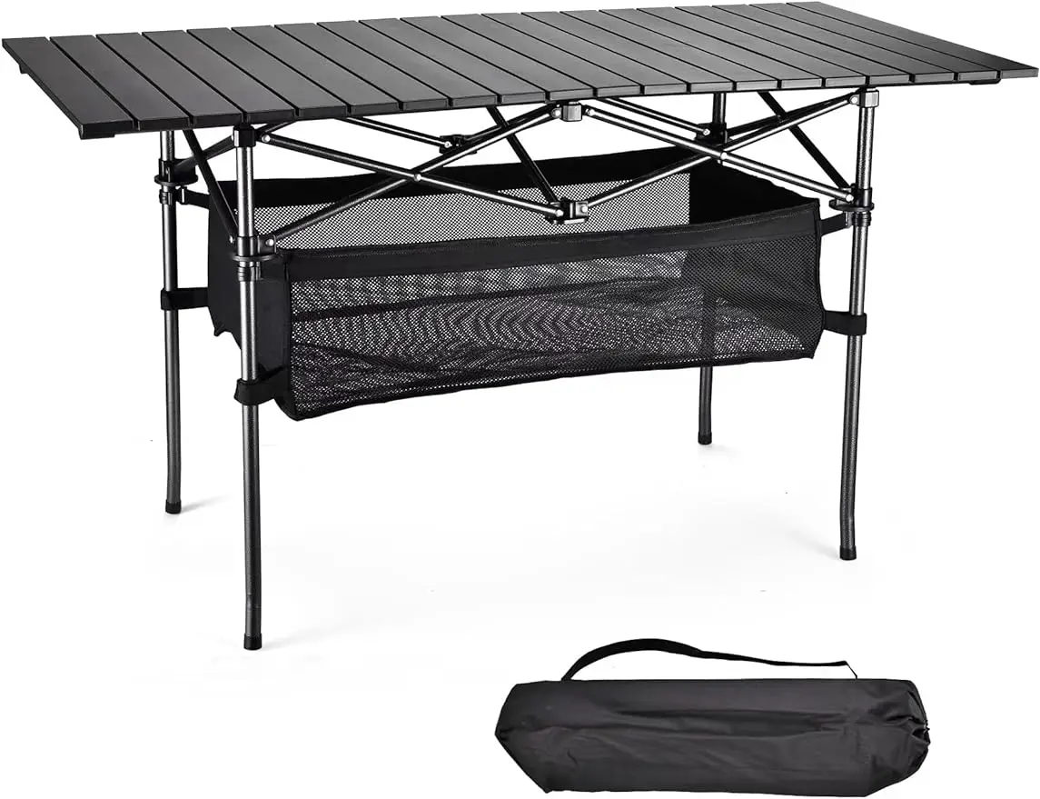 

WEIDIORME Foldable Camping Table - Sturdy Aluminum Surface, Suitable for Camping, Beach, Picnics, and More(Camping Table-L)