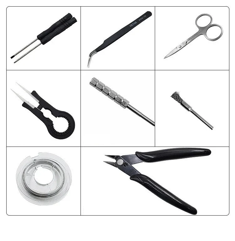 

X9 DIY Tool Bag Kit 9 in 1 Jig Ceramic Tweezers Pliers Repair Coiler Brushes Scissors Set Storage Bag