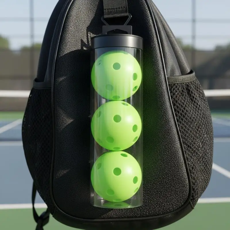 Transparent Pickleball Storage Box With Lid Cylindrical Empty Ball Holder Pickleball Tube Barrel Badminton Baseball Tennis