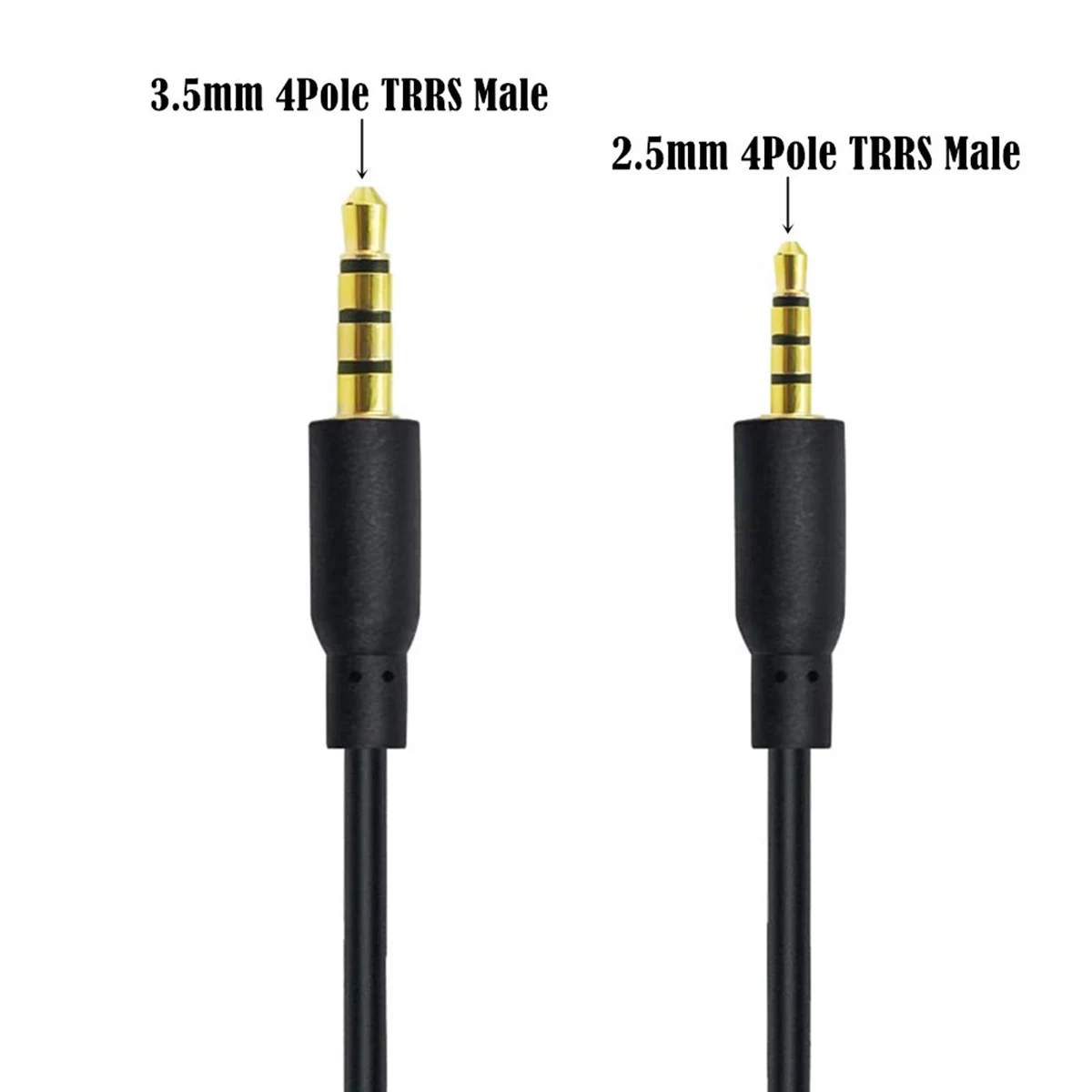 1pc 2.5mm Male 4 Pole to 3.5mm TRRS Jack Male Headphone Car Aux Audio Mic Extension Adapter Cable Cord 1.8m