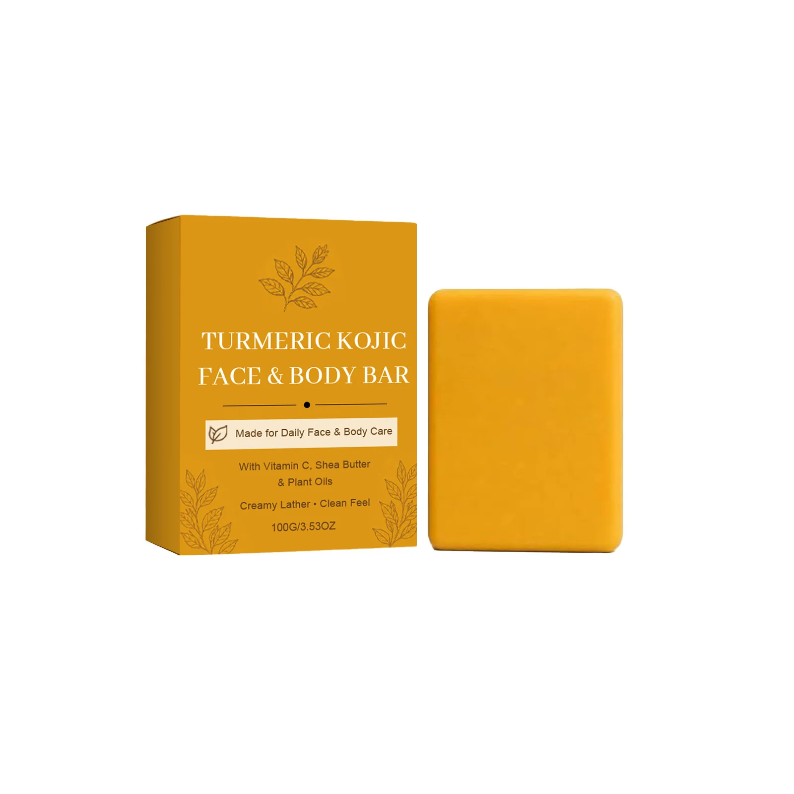 Turmeric Kojic Acid Handmade Soap Exfoliating Prevent Pore Blockage Remove Bad Odor Oil Control Body Face Cleansing Soap Scrub